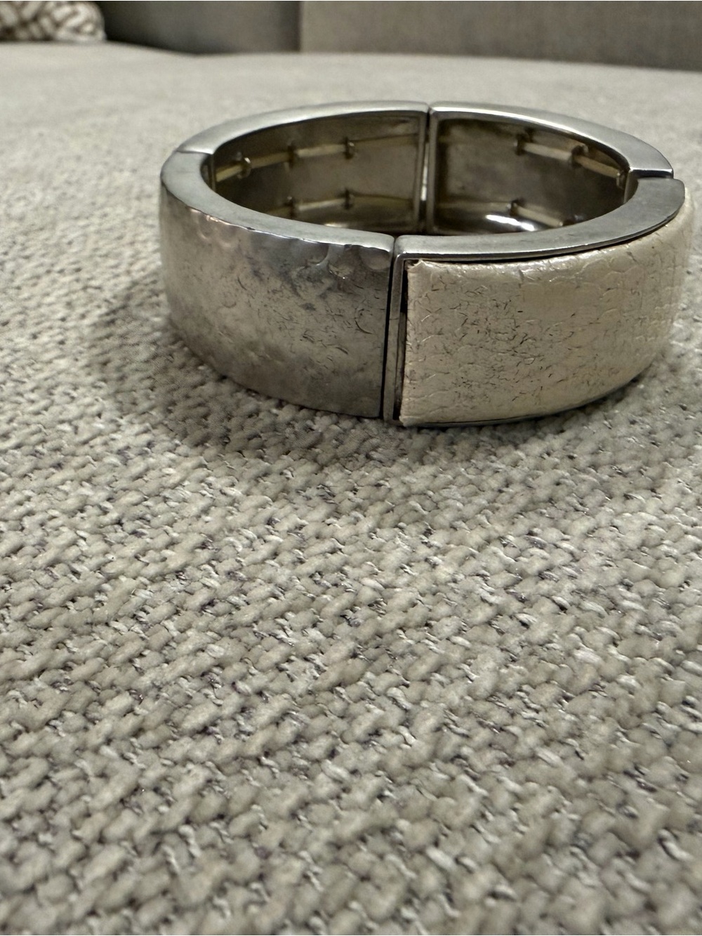 Nine West Silver Tone Hinged Bracelet